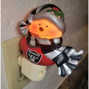 LA Raiders Touchdown Snowman Football NFL Plug In Night Light